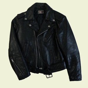 Vintage Leather Jacket with Quilt Lining